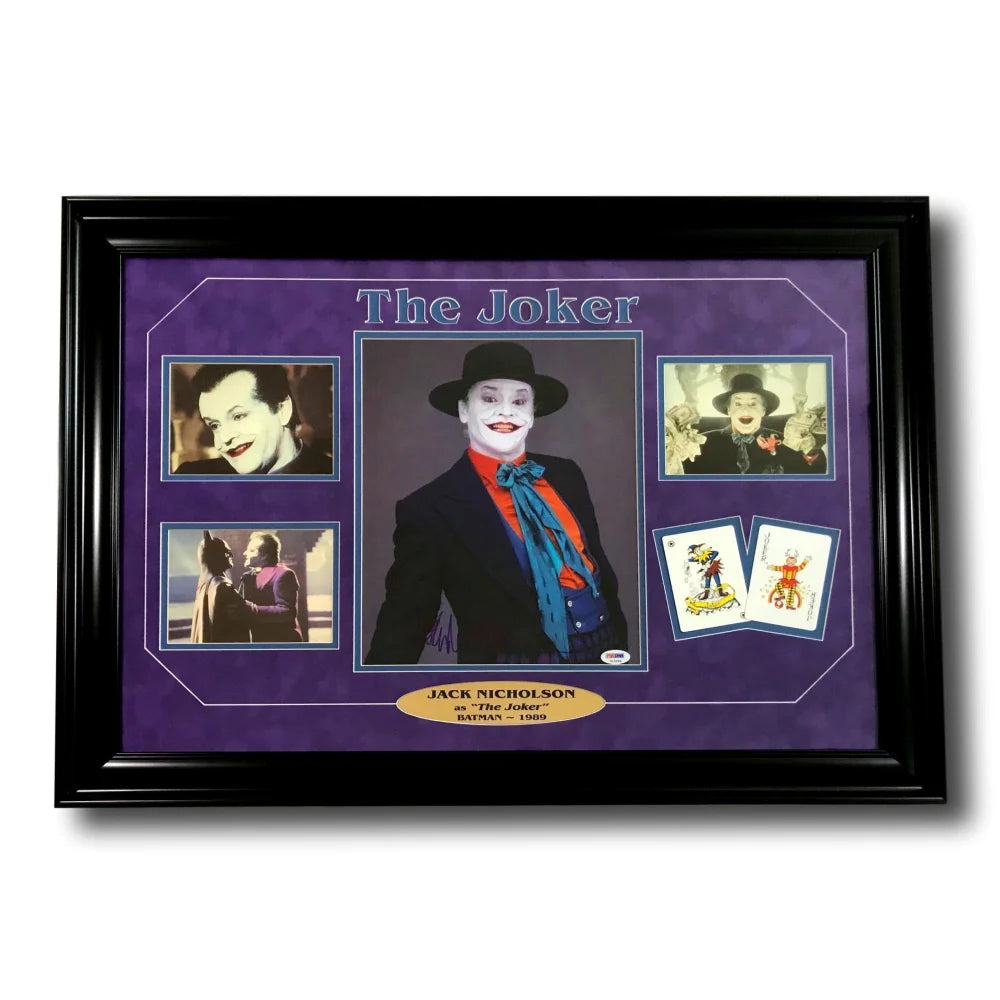 Jack Nicholson Signed Joker 11X14 Photo Batman Framed Collage COA PSA Autograph