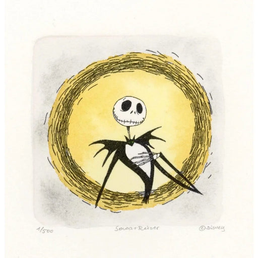 Jack Skellington Nightmare Before Christmas Sowa & Reiser #/500 Hand Painted Etching Close Up