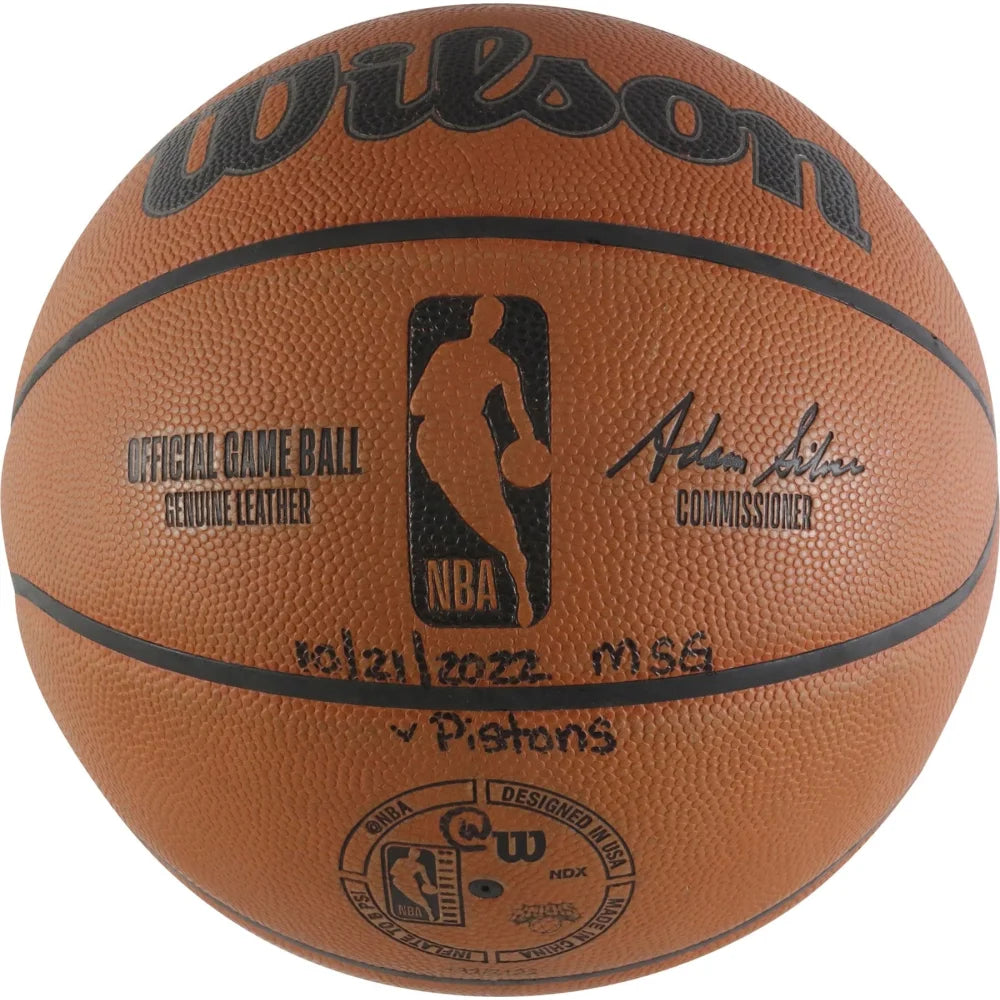 Jalen Brunson Game Used New York Knicks Debut Basketball 10/21/22 COA Fanatics