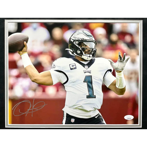 Jalen Hurts Autographed Philadelphia Eagles 11x14 Photo Framed JSA Signed Run