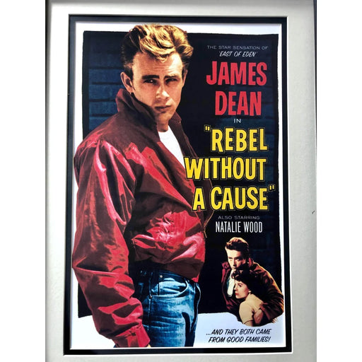 James Dean / Natalie Wood ’Rebel Without Cause’ Framed Collage W/ Facsimilie Autograph COA