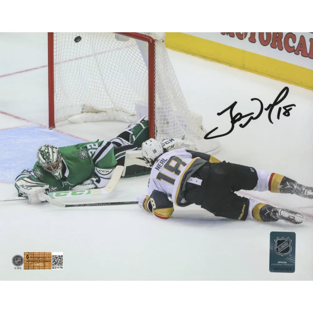 James Neal Autographed 8x10 Photo Vegas Golden Knights IGM COA Signed 1st Game Goal