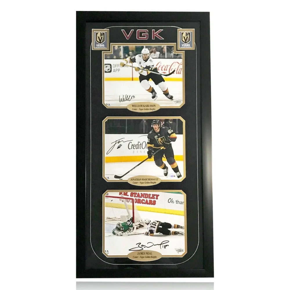 James Neal Karlsson Marchessault Signed 8X10 Photo Vegas Golden Knights Framed