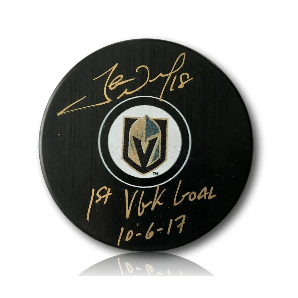 James Neal Signed Vegas Golden Knights Puck COA ’1st Goal’ Inscribed Autograph VGK