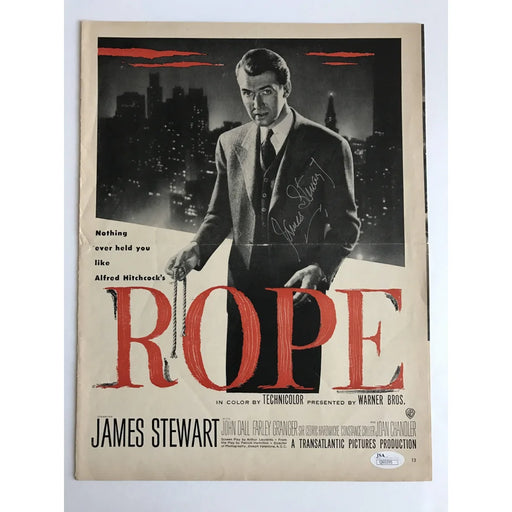 James Stewart Signed ’Rope’ Poster JSA COA Autograph Jimmy Hitchcock Movie