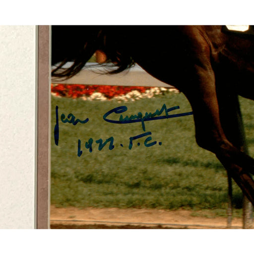 Jean Cruguet Autographed Seattle Slew Horse Racing 8x10 Photo Framed JSA COA