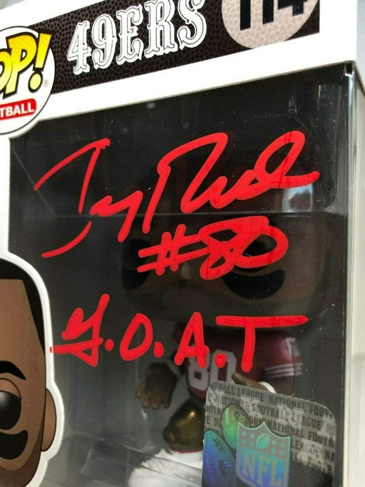 Jerry Rice Signed Inscribed GOAT Funko Pop BAS COA 49ers Autograph #114 Niners