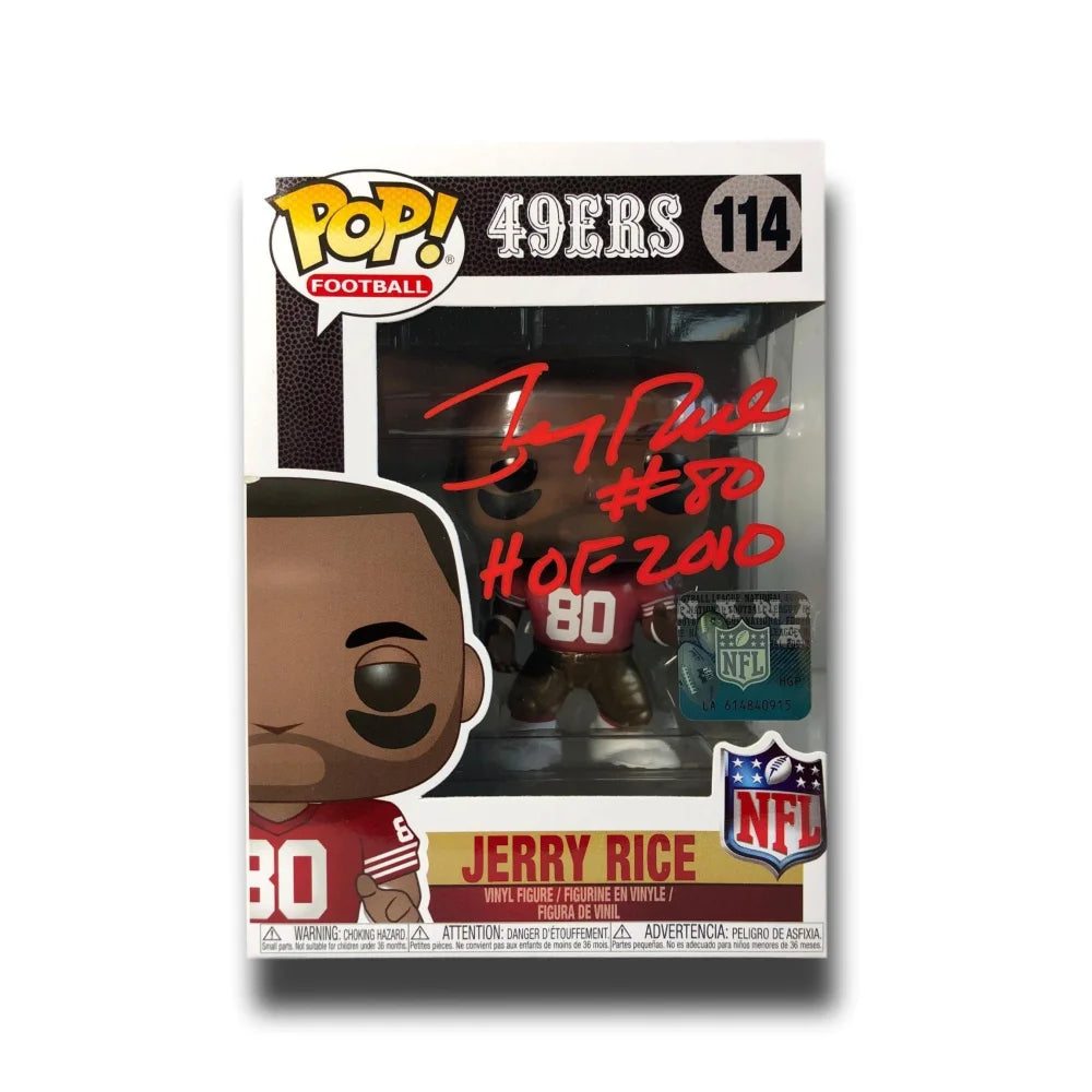 Jerry Rice Signed Inscribed ’HOF 2010’’ Funko Pop BAS COA 49ers Autograph #114