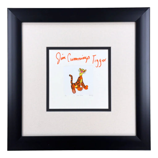 Jim Cummings Signed Tigger Etching Art JSA Sowa Reiser #/500 Framed Disney Pooh