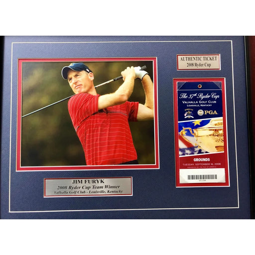 Jim Furyk Framed Authentic 2008 Ryder Cup Ticket Collage COA Golf PGA Valhalla