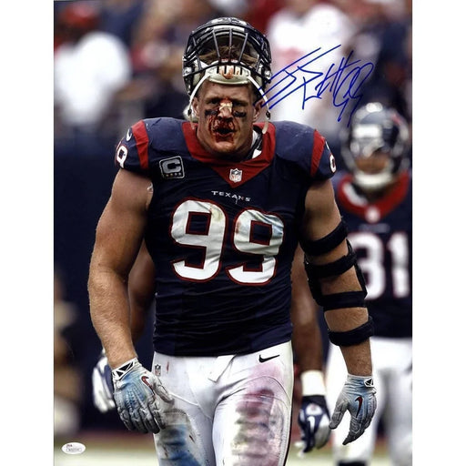 JJ Watt Signed 16X20 Framed JSA COA Autograph 16X Texans Bloody J.J. Houston