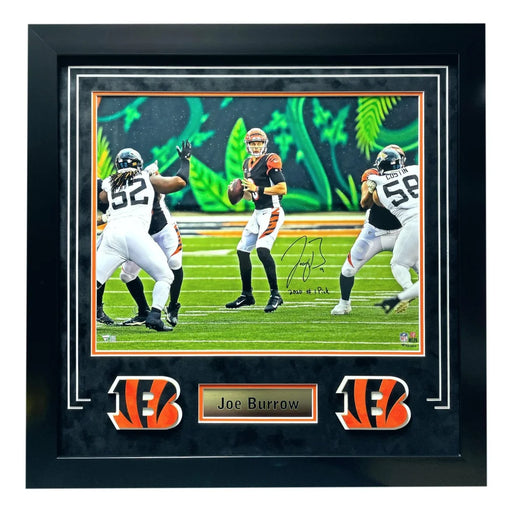 Joe Burrow Signed Inscribed ’2020 #1 Pick’ Cincinnati Bengals Framed 16x20 Photo COA