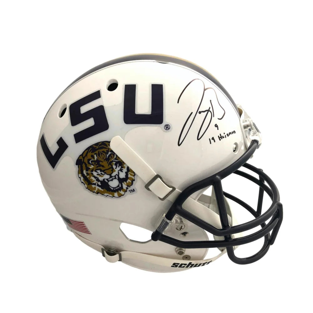 Joe Burrow Signed LSU FS White Helmet Inscribed ’19 Heisman’ COA Auto