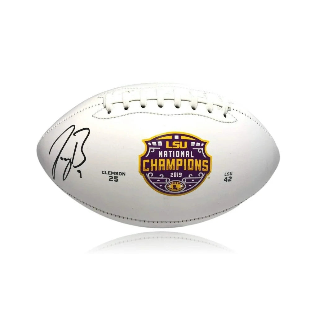 Joe Burrow Signed LSU White Panel Football COA Authentic Autograph Louisiana State