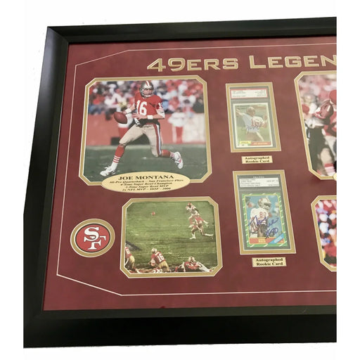 Joe Montana Jerry Rice Dual Signed Rookie Cards Framed PSA Gem 10 Autograph 49Ers