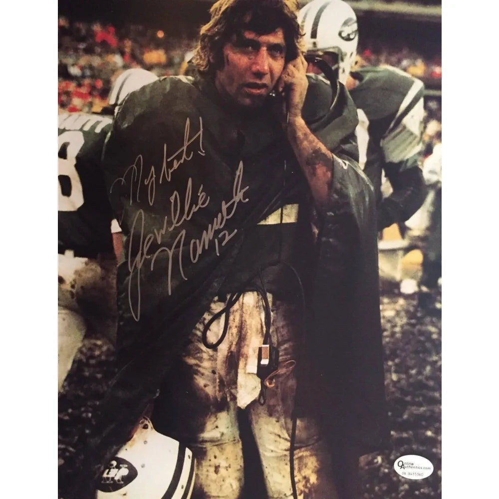 Joe Namath Signed 8X10 Inscribed ’Willie’ COA Online Authentics Autograph Jets