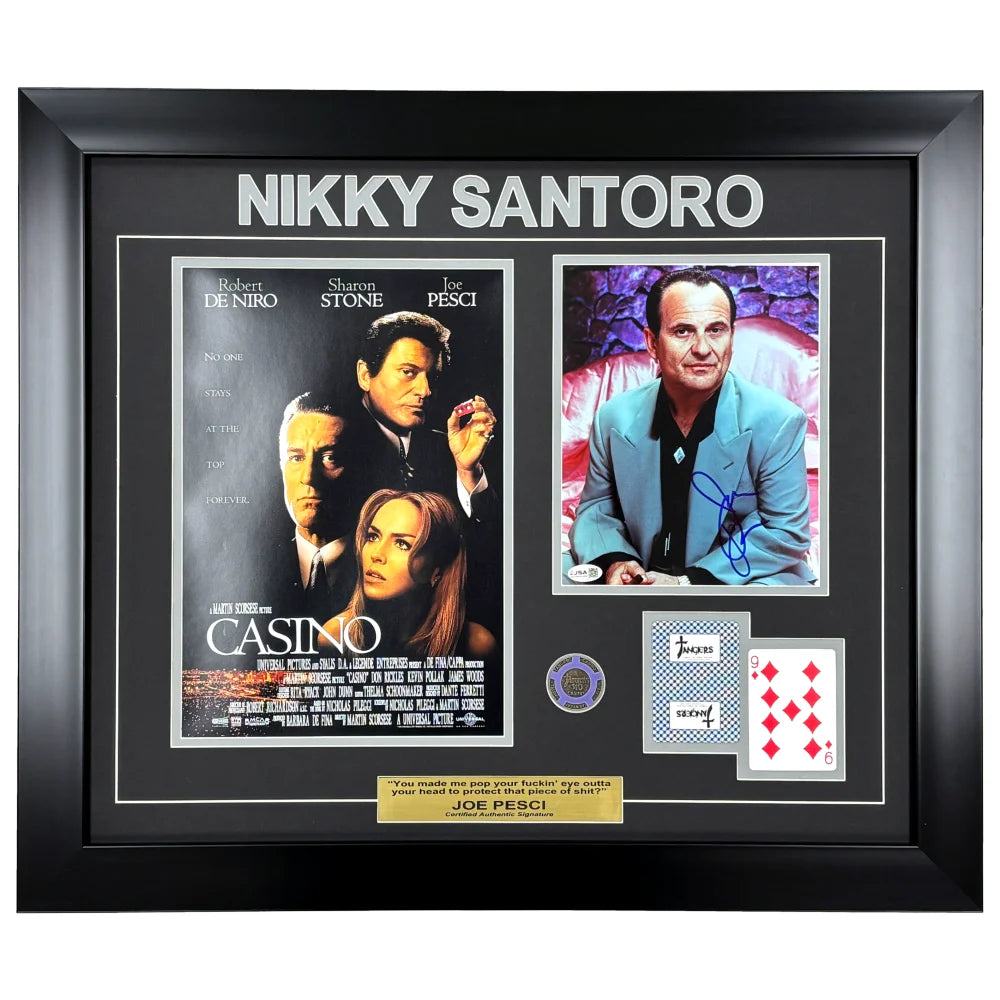 Joe Pesci Casino Movie Autographed 8x10 Photo Framed JSA Tangiers Signed Mafia