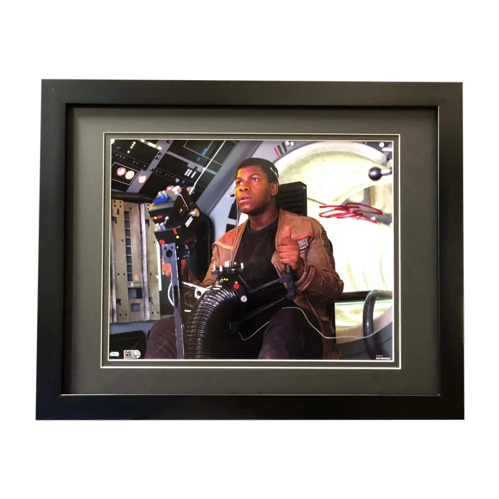 John Boyega Signed Star Wars 11x14 Photo Framed Finn Topps COA Autograph Millenium Falcon