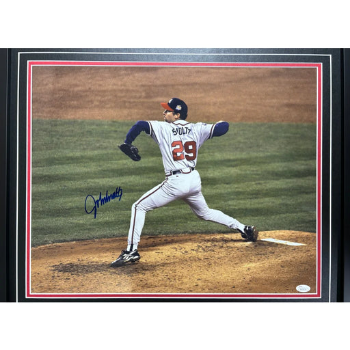 John Smoltz Autographed Atlanta Braves 16x20 Photo Framed Signed JSA COA