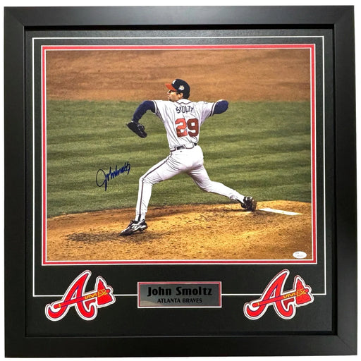 John Smoltz Autographed Atlanta Braves 16x20 Photo Framed Signed JSA COA