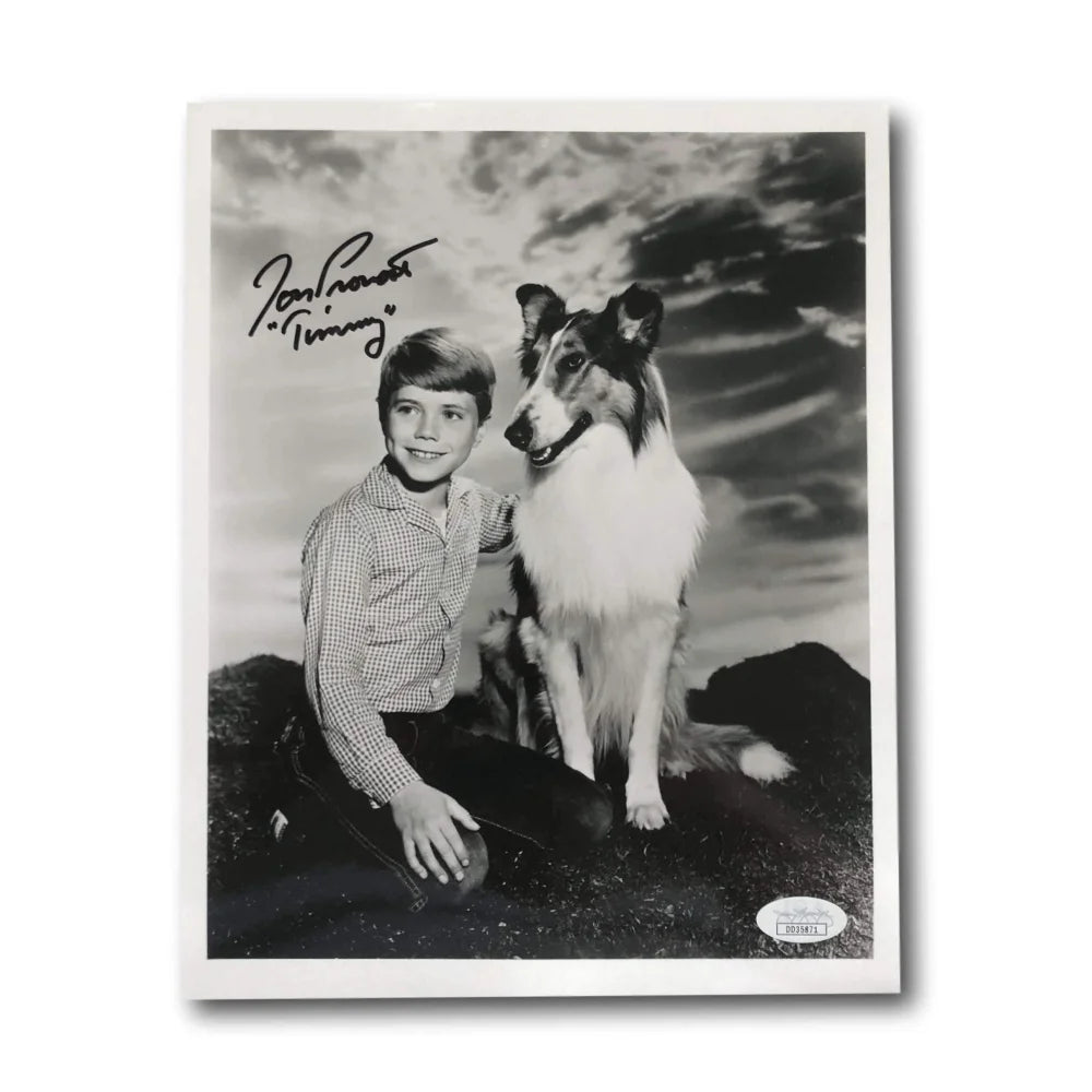 Jon Provost Hand Signed Lassie 8X10 Photo JSA COA Autograph Timmy B&W