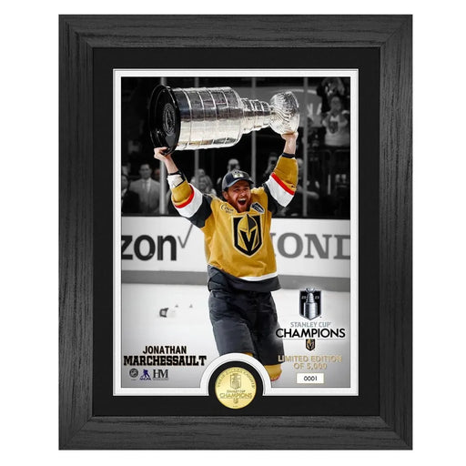 Jonathan Marchessault 2023 Stanley Cup Trophy Vegas Golden Knights Framed Photo