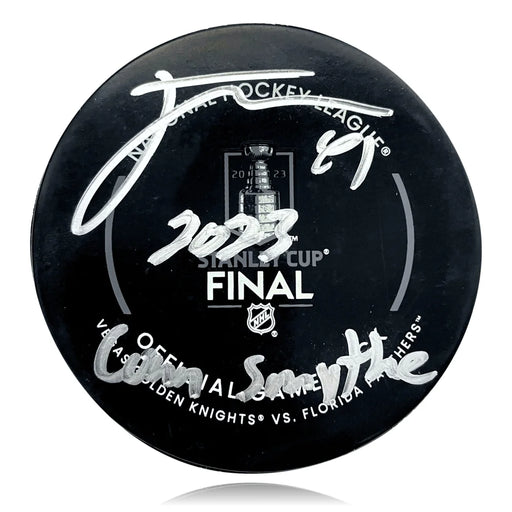 Jonathan Marchessault Signed Stanley Cup Vegas Golden Knights Official Puck Inscribed ’Conn Smythe’ w/ Case