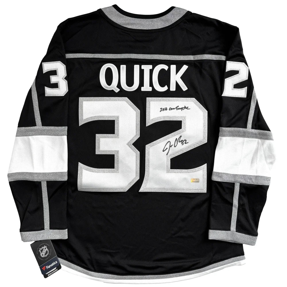 Jonathan Quick Autographed LA Kings 2012 Stanley Cup Jersey Inscribed ’Conn Smythe’ IGM COA