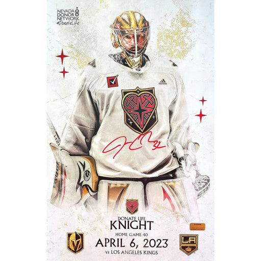 Jonathan Quick Signed Vegas Golden Knights 11x17 Game Day Poster COA IGM 4/6/23