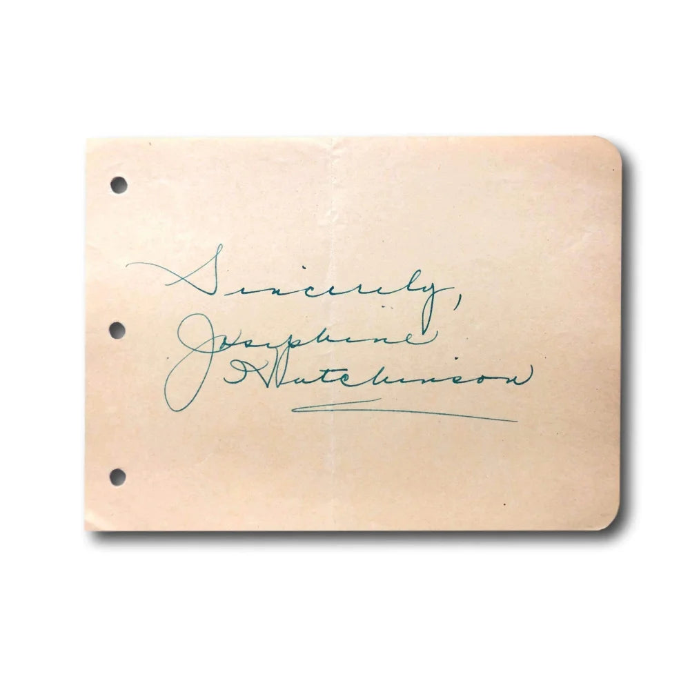 Josephine Hutchinson Hand Signed Album Page Cut JSA COA Autograph Actress