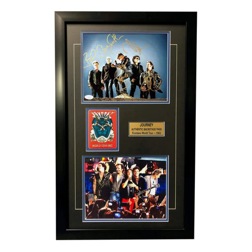 Journey Band Signed 8x10 Photo Framed JSA COA w/ Tour Pass Schon Smith Valory + 2