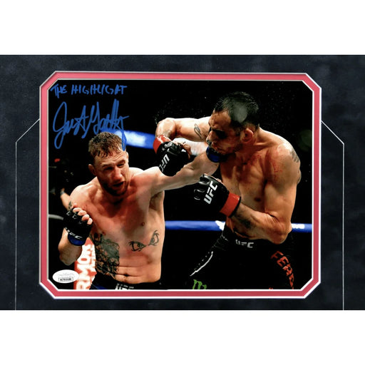 Justin Gaethje Signed Inscribed ’Highlight’ UFC Framed 8x10 Photo JSA COA Autograph