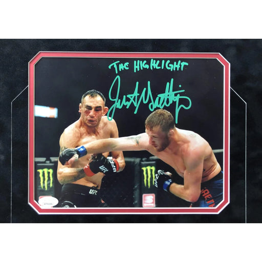 Justin Gaethje Signed Inscribed UFC Framed 8x10 Photo Collage JSA COA Autograph