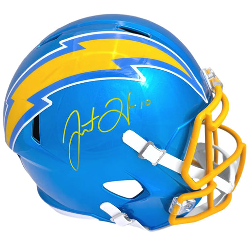 Justin Herbert Autographed Los Angeles Chargers Full Size Helmet BAS Signed Flash