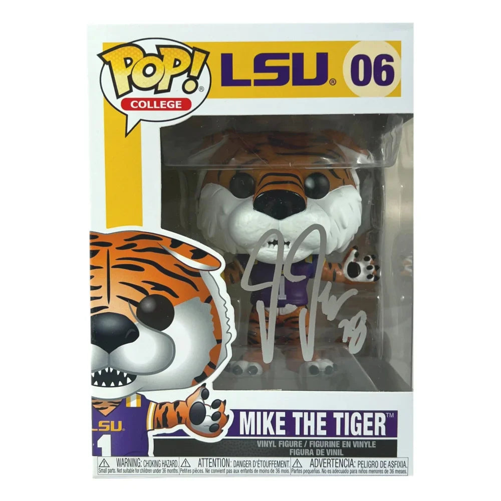 Justin Jefferson Signed LSU Mike The Tiger Funko Pop #06 COA JSA Vikings