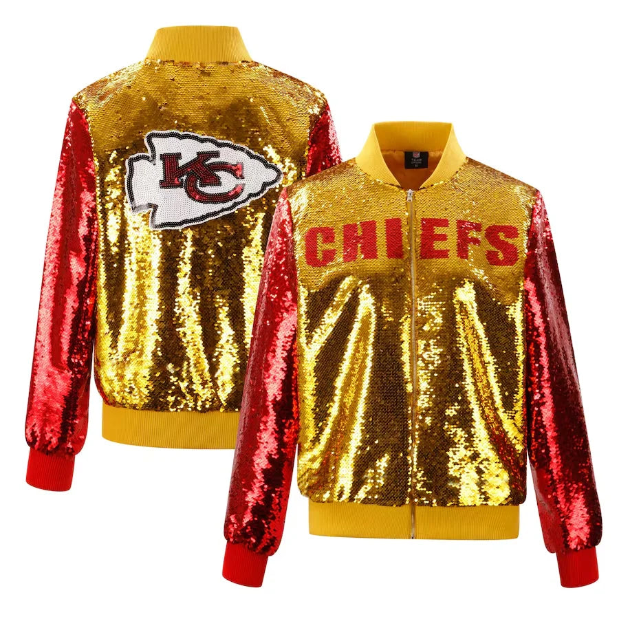 Kansas City Chiefs Women’s Cuce Full-Zip Sequin Jacket