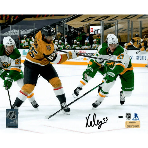 Keegan Kolesar Autographed Vegas Golden Knights 8x10 Photo COA Inscriptagraphs - Gold Jersey