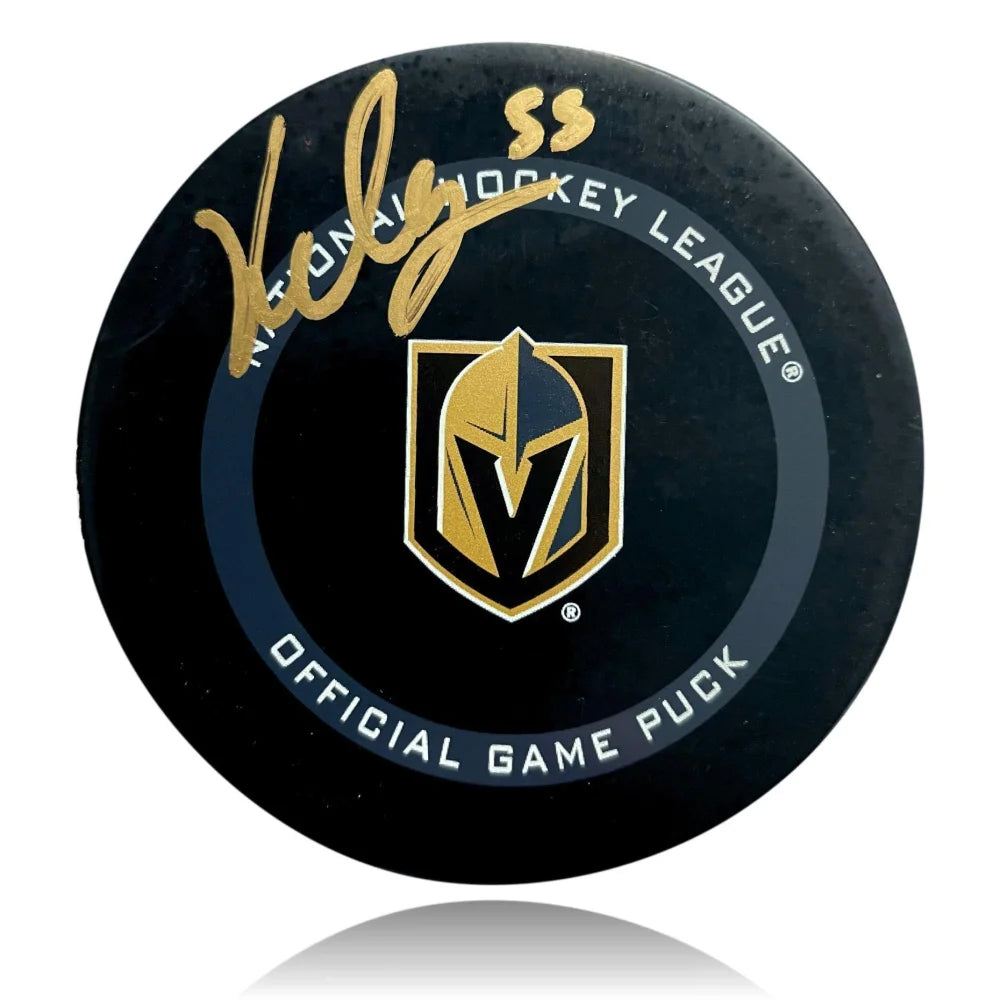 Keegan Kolesar Autographed Vegas Golden Knights Game Puck COA Inscriptagraphs