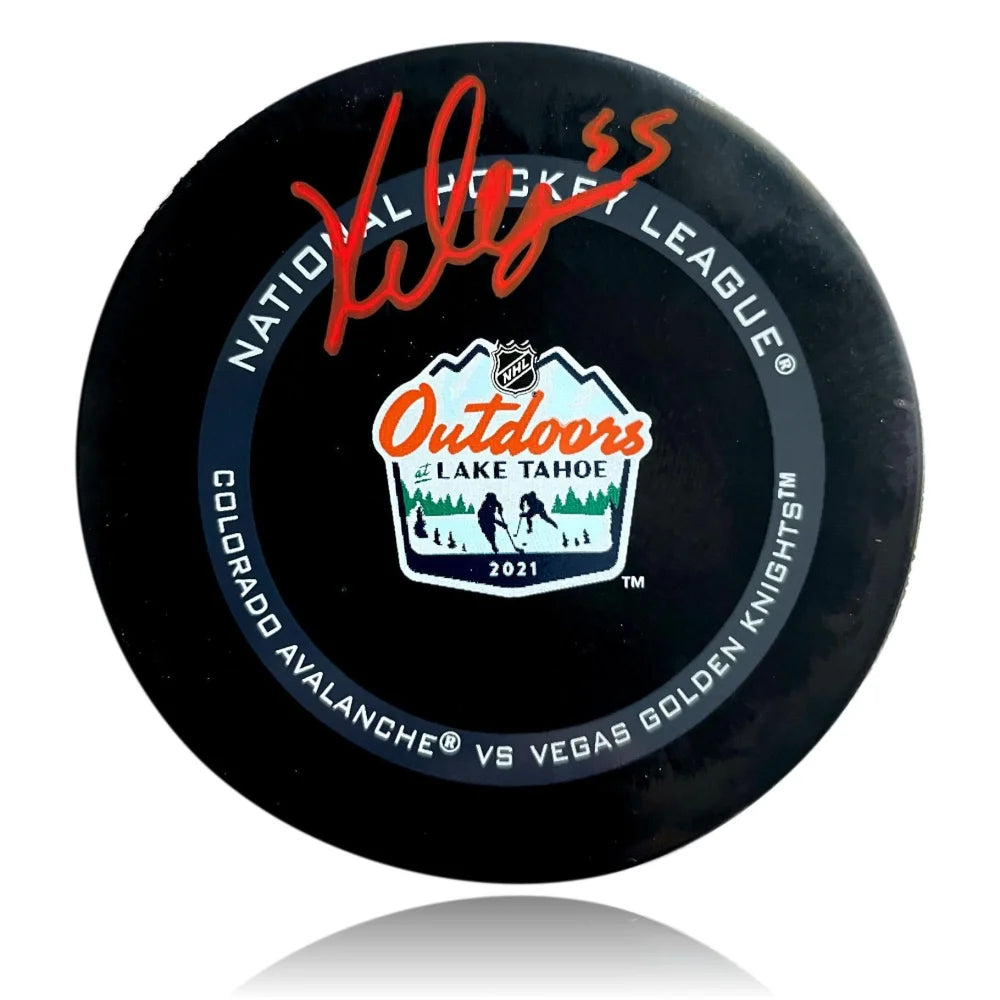 Keegan Kolesar Autographed Vegas Golden Knights Lake Tahoe Outdoors Puck COA