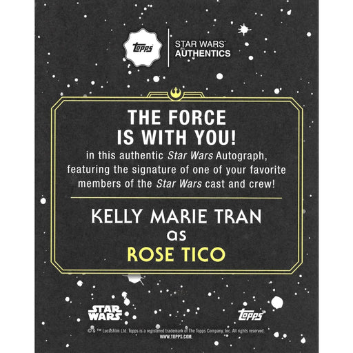 Kelly Tran Autographed 8x10 Photo Topps COA Star Wars #D/10 Rose Tico Sign