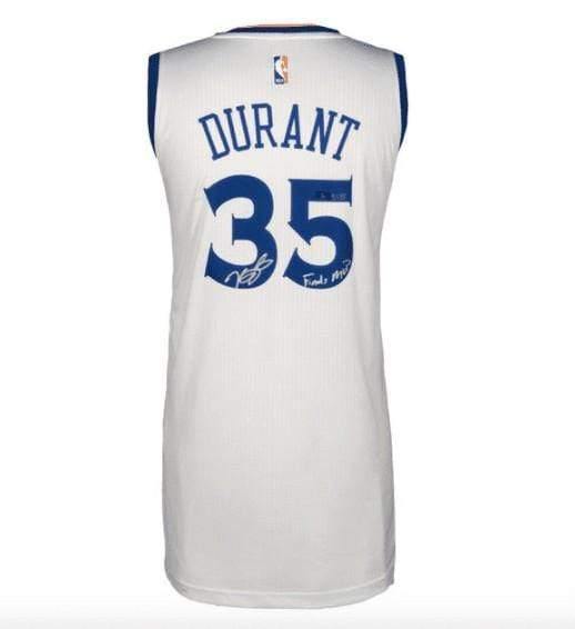 Kevin Durant Signed Warriors Jersey Inscribed Finals Mvp #D/135 COA Autograph