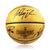 Kevin Durant Stephen Curry Klay Thompson Triple Signed Golden State Warriors Gold Basketball BAS COA