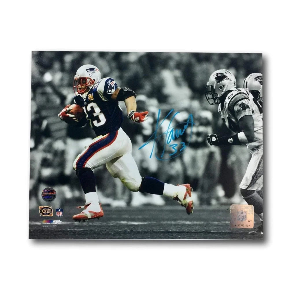 Kevin Faulk Signed 8X10 COA Photo Patriots Autograph Rb Brady Sb New England