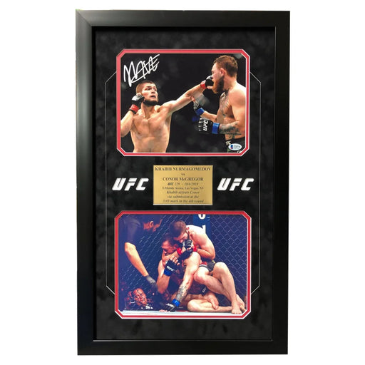 Khabib Nurmagomedov Hand Signed UFC Framed 8x10 Photo Collage BAS COA Autograph