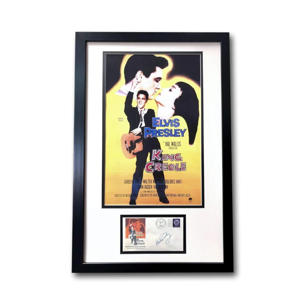 ’King Creole’ Presley Framed Collage W/ Facs Autograph COA