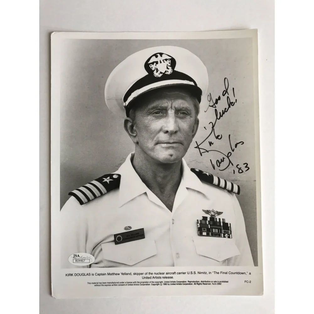 Kirk Douglas Signed 8X10 JSA COA Photo Autograph The Final Countdown