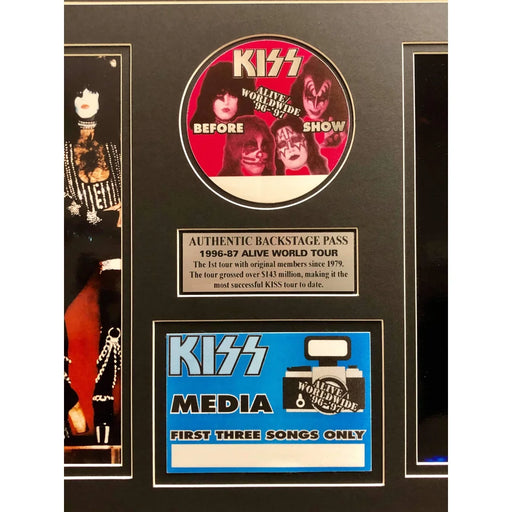 Kiss Framed World Tour Backstage & Media Pass Collage COA 16X26 Photos Gene Simmons Stanley