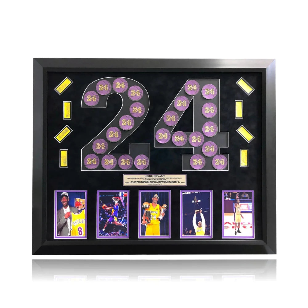 Kobe Bryant Final Game with Lakers Used ’24’’ Confetti Collage #D/24 Retirement