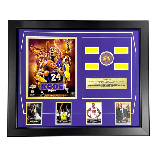 Kobe Bryant Final Lakers Game Used Authentic Confetti Collage Framed #D/824