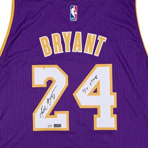 Kobe Bryant Signed Lakers Purple Jersey Inscribed ’5X Champ’ #D/124 COA Autograph